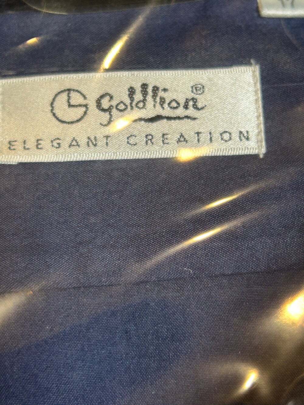 Goldlion Men's Vintage Navy Blue Short Sleeve Shirt Size 17 Wrinkle Free NWT - Picture 3 of 4